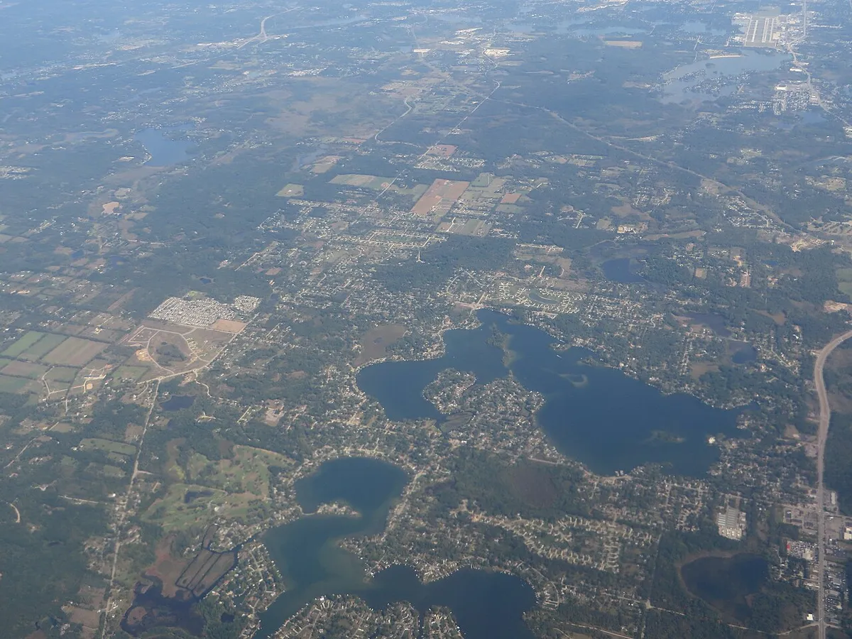 Highland Township's lakes and surrounding neighborhoods, Michigan